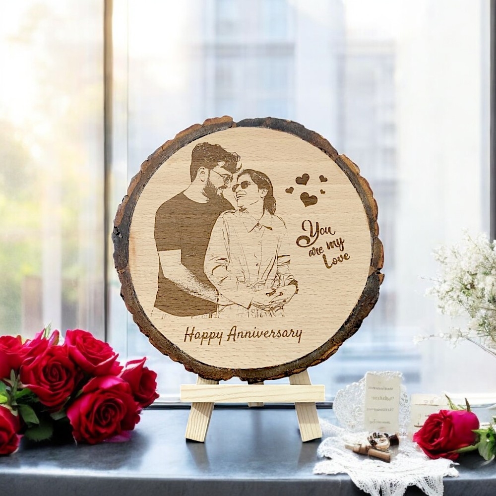 Round Engraved Wooden Coaster Frames