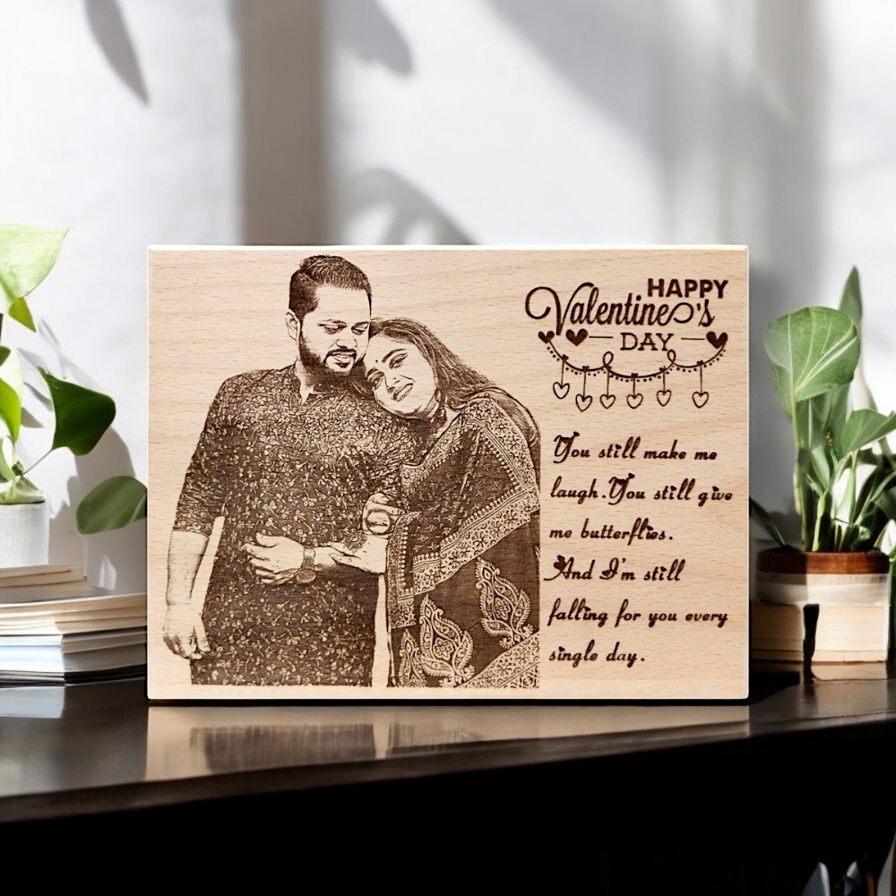 Rectangular-Shaped Wooden Engraved Photo Frame