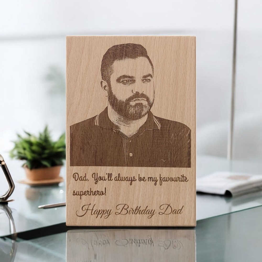 Engraved Wooden Frame For Father's Birthday