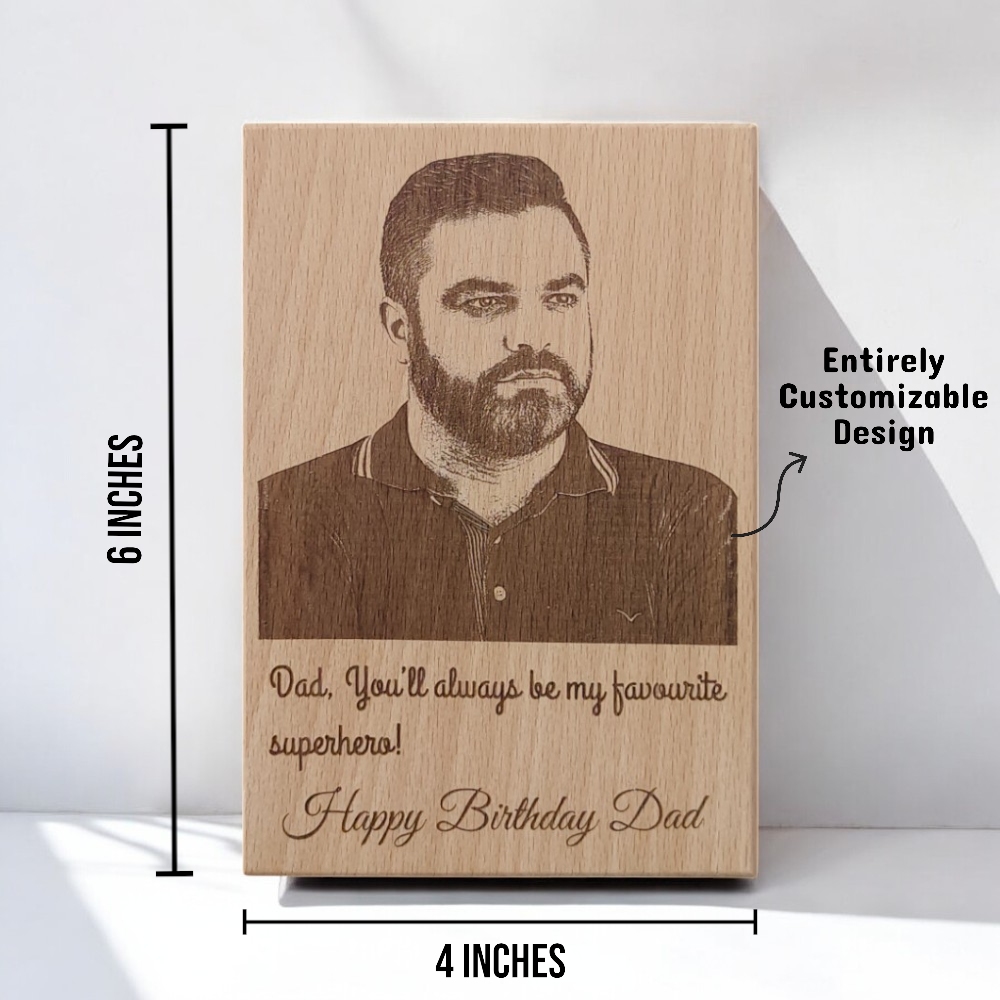 Engraved Wooden Frame For Father's Birthday