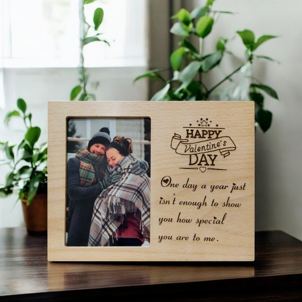 Engraved Wooden Photo Frame With Photo Holder