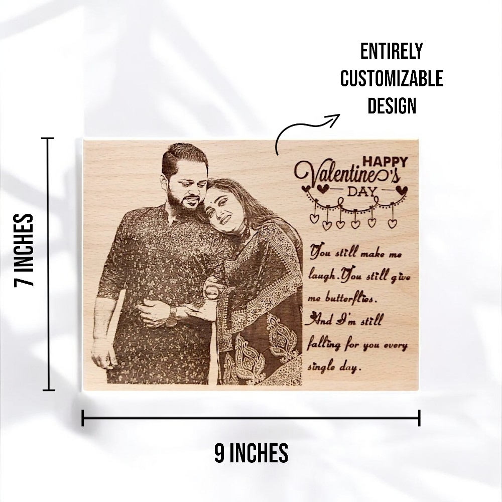 Rectangular-Shaped Wooden Engraved Photo Frame