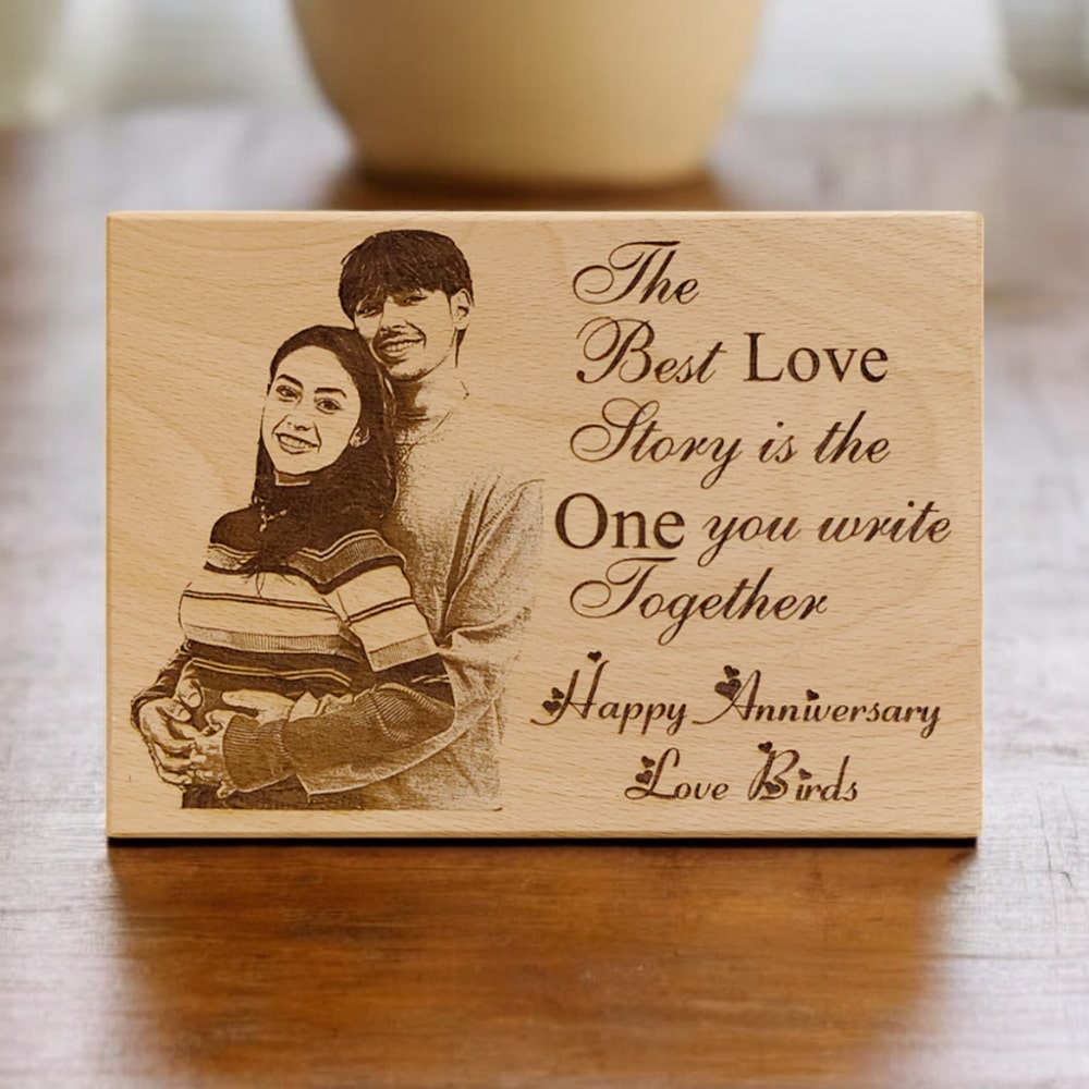 Personalized Anniversary Engraved Plaque Gift for Couple Size(7x5, Inch)