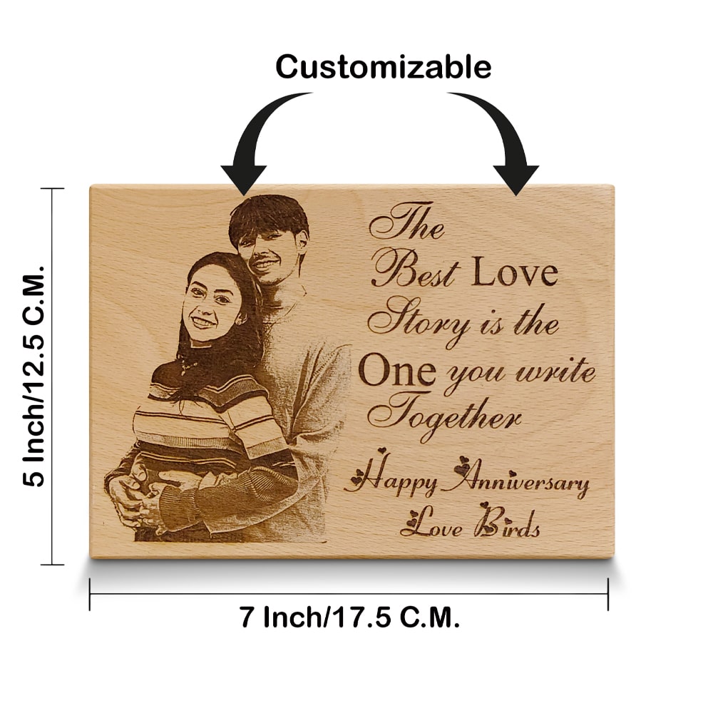 Personalized Anniversary Engraved Plaque Gift for Couple Size(7x5, Inch)