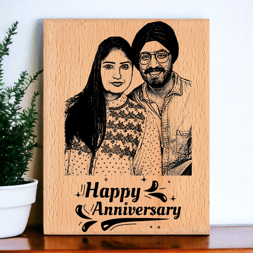 Personalized Wooden Engraved Photo Frame Gift for Couples, Anniversary Size(5×7 Inches)