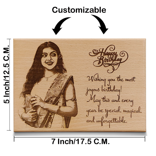 Personalized Wooden Engraved Photo Frame Birthday Gift Size(5×7 Inch)