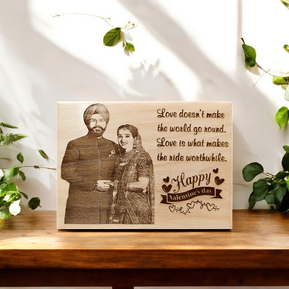 Rectangular Valentine's Day Wooden Photo Frame