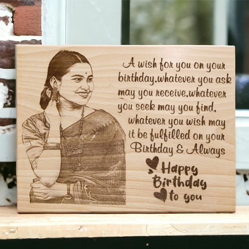 Personalized Wooden Engraved Photo Birthday Gift, Size(9*7 Inches)